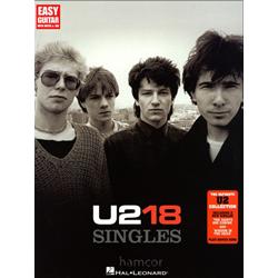 U2 18 Singles, easy guitar tab book
