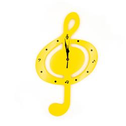 Orologio da parete a forma di chiave di violino (Colore Giallo)