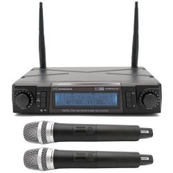 SINEXTESIS Radiomicrofono Professionale UHF Doppio Palmare con sintonizzatore PLL (16+16 Canali)