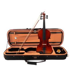 ffalstaff Violino 4/4 Massello Fiammato "Maestro" Finitura Lucida, Arco Superior, colofonia Rosin (Custodia Rettangolare con Igrometro ed Accessori)